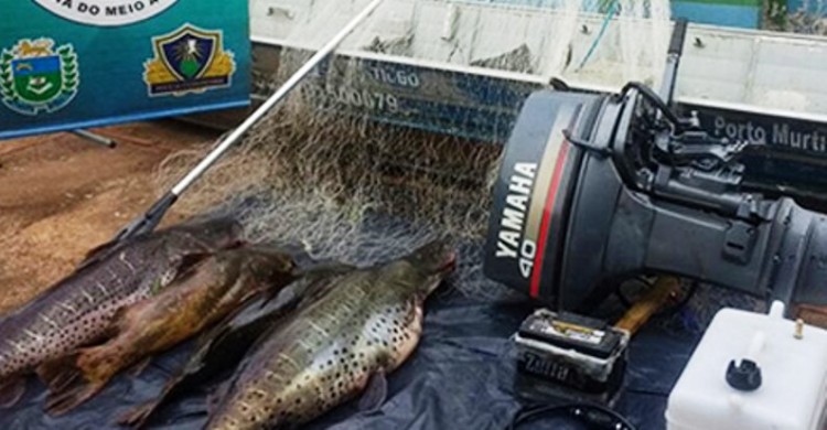 Pescadores fogem, mas deixam 62 kg de pescado, barco, motor e “tarrafão”